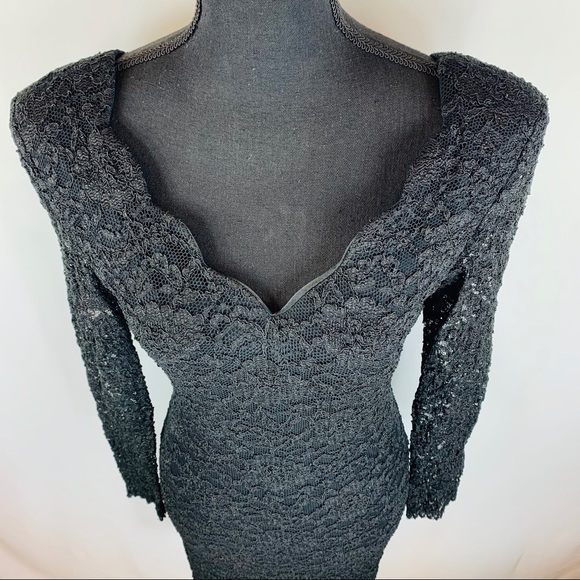 Susan Roselli for ViJack Black Lace Dress Size 10 - Picture 3 of 7